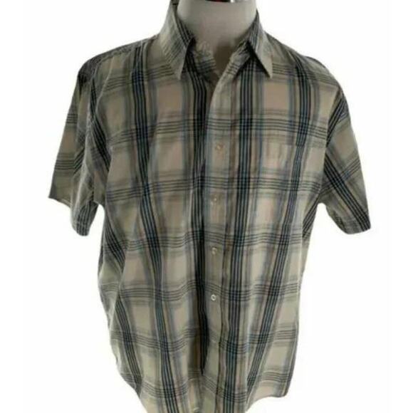Beverly Hills Polo Club Plaid Button Up Shirt Mens XL Short Sleeve Pocket Casual - Picture 1 of 5